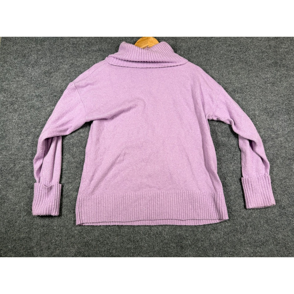Old Navy Sweater Women Medium Purple Knitted Ribbed Cuffed Hem Turtleneck Winter